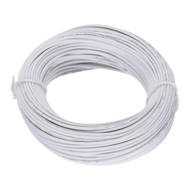 sourcing map 24AWG Stranded PVC Hookup Wire, Electrical UL1007 Tinned Copper Wire 30m/100ft White for Internal Connecting
