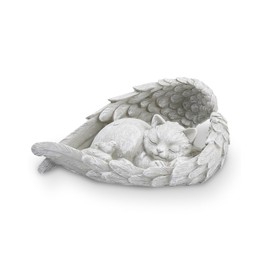 NETONDA Cat Angel Memorial Stone 23.5 x 13.2 cm Gravestone Pet Memorial Grave Marker Tribute Statue Decorative Commemorative Animal Garden Statue Polyresin Memorial Statue Remembrance Cat Figure