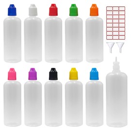 Xiaonan 10 ml 30 ml 50 ml 100 ml 120 ml Empty Plastic Dropper Bottles + Funnel (Bottles + Caps + Tips + Funnel + Empty Labels)