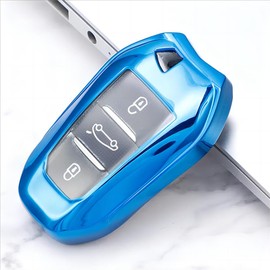 MEDZUK MEDZUK Schlsselhlle Kompatibel mit Opel Corsa F | Corsa-e 2019-2024 2025 Autoschlssel Hlle Schutz, Schlsselgeh?use Zubeh?r mit Schlsselanh?nger (Blau)