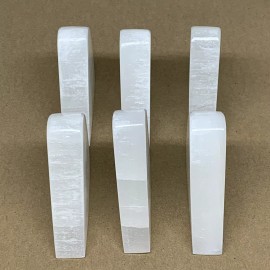 1pc, 4.1" x 3.3" x 1" Natural Selenite Crystals Cheese Slice gypsum from Morocco