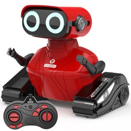 Gilobaby RC Robot Toy, Electric Remote Controlled Car Toy, Vehicles of Learning and Training Technology, Red Colour Remote Controlled Robot with Lights/Sound, Children’s RC Car