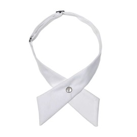 NECOTIA Korean Style JK Uniform Ribbon, Colorful Cross Tie/Women's Ladies, Uniform Accessories, Adjuster, Corsage, Accessories, Butterfly Tie, white