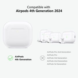 Aircawin for Airpods 4 Case Clear 2024,Full Protective Skin for Airpods 4th Generation Case Cover,Soft Transparent Shockproof TPU Protector for Airpods 4 Gen Cover with Keychain-Crystal