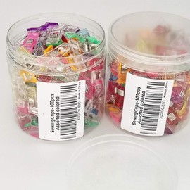 Timotech Paquete de 100 Piezas Clips para Costura sin Alfileres, para Tela sin Agujas, de Colores para Coser, Sujetadores para Manualidades, Clips ara Costura y Patchwork