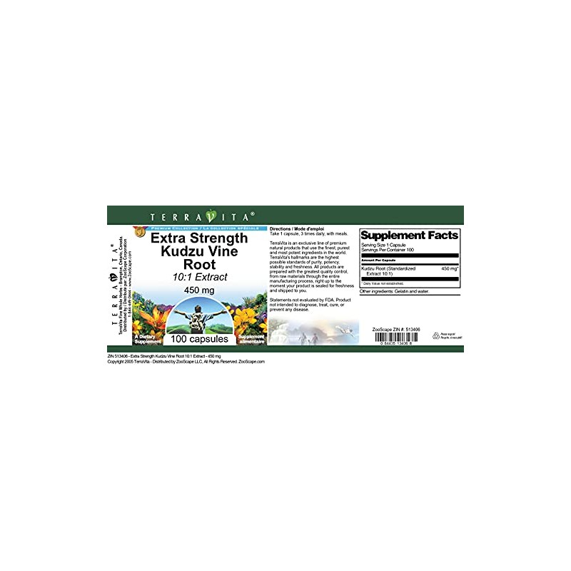 Extra Strength Kudzu Vine Root 10:1 Extract - 450 mg