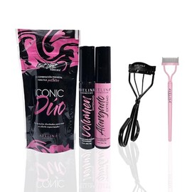 AVELINA COSMETICS - My Lash Kit, incluue 1 Máscara de Pestañas Volumen Intenso 13gr, 1 Mácara de Pestañas Alargado Extremo 13gr, 1 Rizador de Pestañas