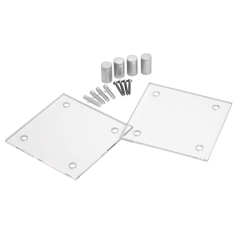 Door Sign Acrylic Glass 100 x 100 mm with Four