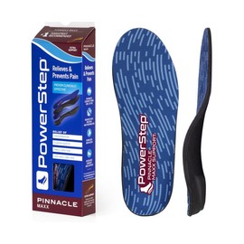 PowerStep PowerStep Pinnacle Maxx Orthotic Insoles - for Maximum Stability & Comfort - Firm + Flexible Angled Heel Style to Help Flat Feet & Overpronation - Heavy Duty Inserts - Made in USA (M 12-13)