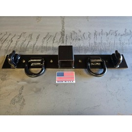 Heavy Duty Compact Tractor Towing Kit - Weld on Chain Hooks, D Rings, 3 Inch Receiver Plate - Compatible with John Deere, Kubota Steel, USA Made - Black