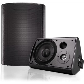 Herdio 400W Indoor Outdoor Bluetooth Speakers Wall Mount Speaker for Home Office - Black