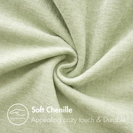 MIULEE Pack of 2 Sage Green Throw Pillow Covers 18x18 Inch Soft Chenille Pillow Covers for Sofa Living Room Couch Solid Dyed Cases