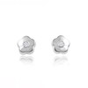 18ct White Gold flower 3 mm baby-newborn Earrings