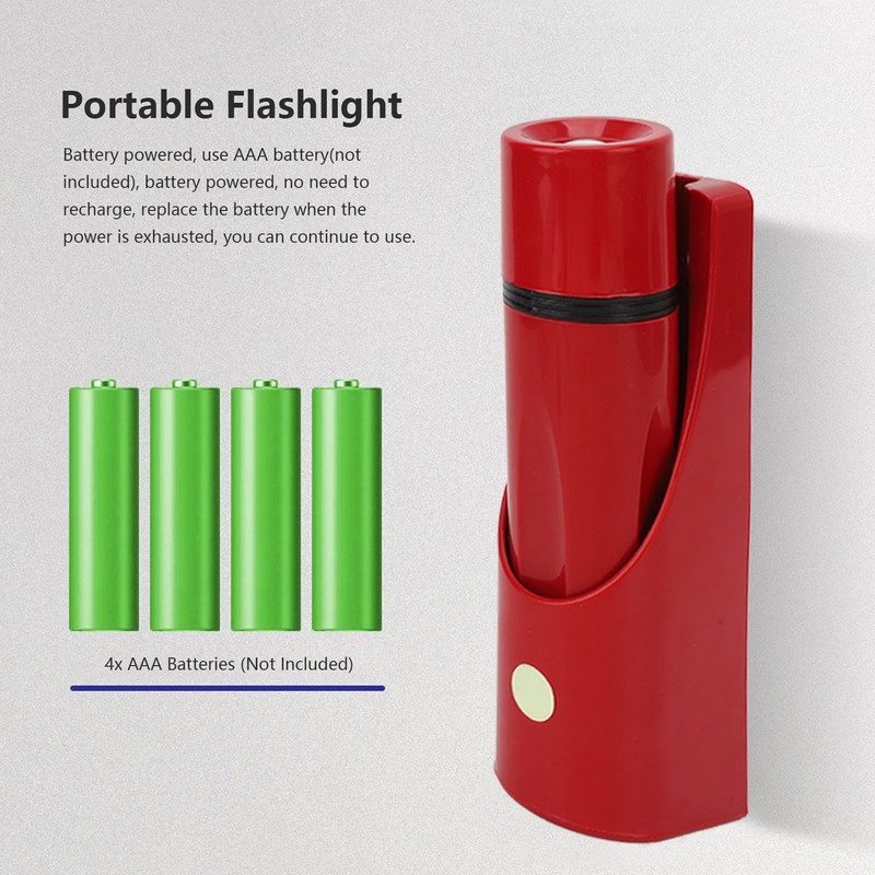 LED Flashlight Wall Mounted High Brightness Battery Powered Small Emergency