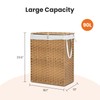 Elevon 90L Laundry Basket with Lid, Hand-Woven Pp Rattan Laundry