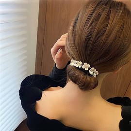 88flix Chignon Maker Deft Bang Hair Bun Hair Maker Ribbon Deft Band Hair Access Deft Band (Flower)