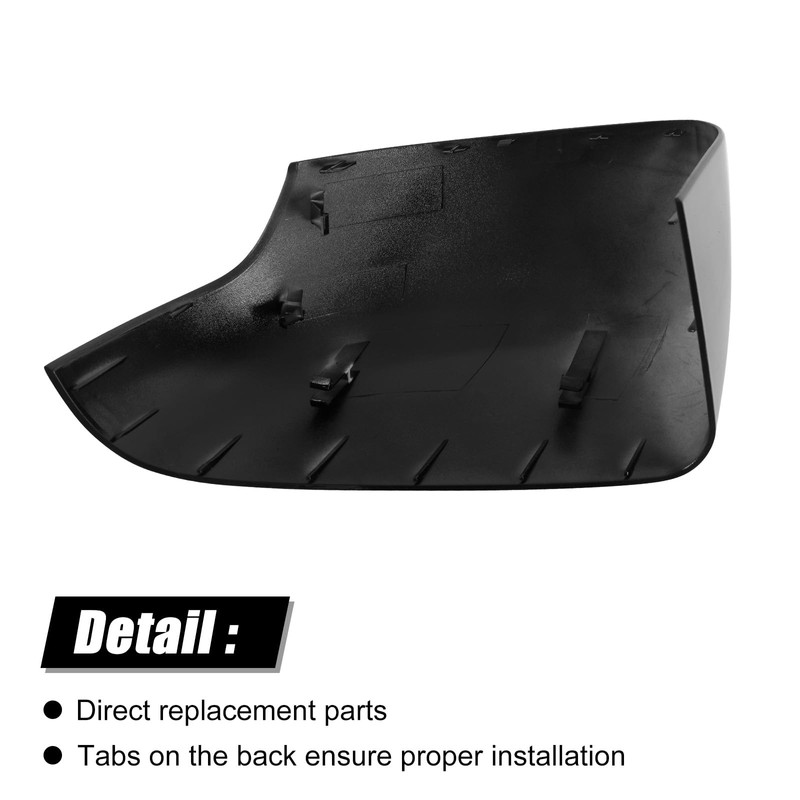 1 Pair Glossy Black Side Mirror Cover Caps for Ford