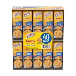 Peanut Butter Sandwich Cracker Variety Pack – 40 Cheese Crackers, 40 Toasted Crackers – 80 Packs, Protein-Rich, Made with Real Peanut Butter