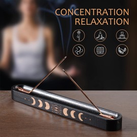 Wood Incense Stick Holder, Wooden Incense Burner, Incense Tray with Ash Catcher for Yoga, Zen, Meditation