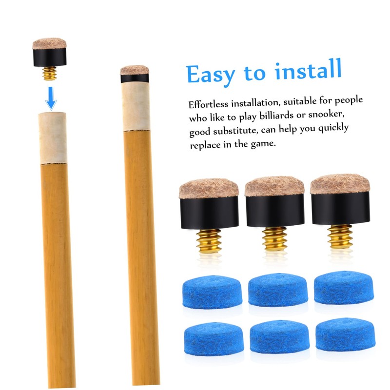 CORHAD Leather Pool Tips 40 Pcs Billiard Tips for Pool