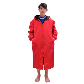 Adoretex Unisex Swim Parka Water Resistant Warm Coat Water Sports Swim Parka for Adults & Kids-PK005-Red/Black-AS
