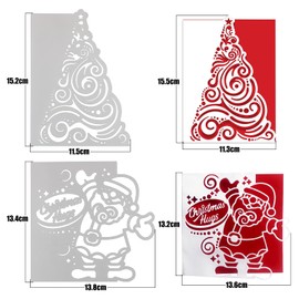 2 Pack Christmas Dies for Card Making Christmas Tree Santa Claus Metal Die Cuts for Paper Craft Scrapbooking Photo Album DIY