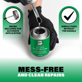 HOOK UP, 2 Packs Premium Waterproof Vinyl Cement Glue for Pool Repairs & Inflatable Items Fast-Drying, Strong Bonding Adhesive Ideal for Vinyl, PVC, Upholstery, Tarps, Hot Tubs, Air Mattresses - 8oz