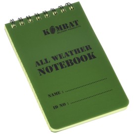 Kombat UK Mini Waterproof Notepad, Olive Green
