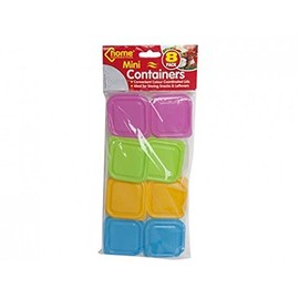 8Pc Mini Food Containers With Colour Lids Snack Box Plastic Kitchen Food Storage