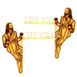 2Pcs Jesus I See You Door Corner Sign Decoration Wooden Door Left and Right Angle Sign Door Corner Decor