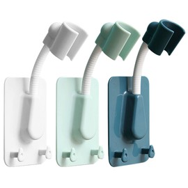 Jicyor 3 Pieces Shower Head Holder Wall No Drilling Shower Holder 360 Degree Angle Adjustable Waterproof Hand Shower Holder White for Bathroom Bathtub