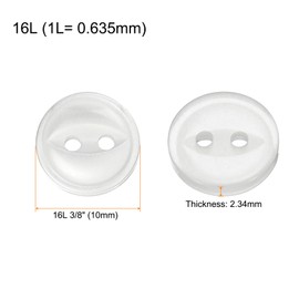 sourcing map 50pcs 16L Cream White Round Sewing Buttons 10mm 3/8" Resin 2-Hole Fish Eye Craft DIY Replacement Button for Craft Pants Dress Skirt Clothing Fastener Buttons