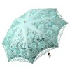 LCY Embroidered Lace Double-deck Anti-UV Parasol Sun/Rain/Snow Folding Umbrella-Green