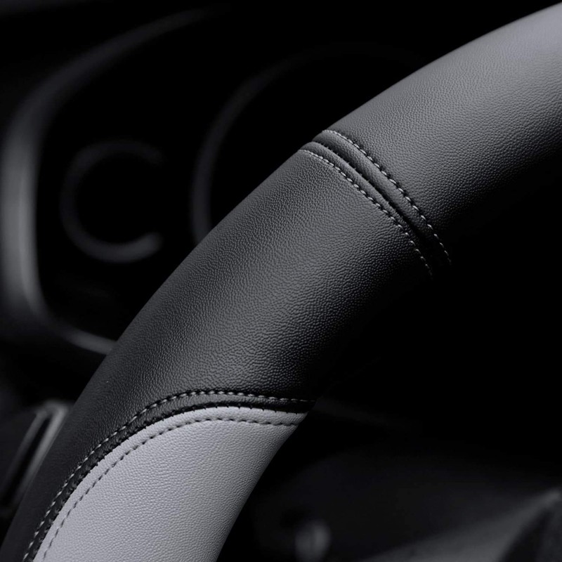 Valleycomfy Microfiber Leather Steering Wheel Cover Large-Size for F150 F250
