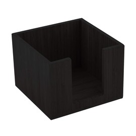 5.5 x 4 Inch Cocktail Napkin Holder, 1 Square Flat Napkin Holder - For Bars, Kitchen Tables, or Countertops, Sturdy, Black Bamboo Tissue Napkin Holder, Dining Room Decor - Restaurantware