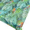 Karina Home Parrot Rainforest Teal PVC Tablecloth, Wipe Clean Oilcloth,