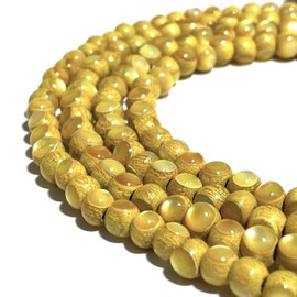 ABCGEMS Jackfruit Nangka Wood Beads (Australian Golden-Lip Shell Inlay) Natural Organic DIY Jewelry Making - Men, Women, Healing, Energy, 6mm, Round, (+/- 1mm), 8 Inches