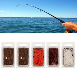 Haiki 20/50Pcs Soft Fishing Lures for Bass Soft Lures Swimming Earthworm Baits Lifelike-Fake Baits Artificial Worm-Lures