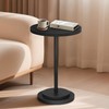 Drink Table, Small Pedestal Side Tables for Small Spaces, Wood