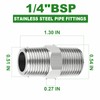 TAISHER 10PCS 304 Stainless Steel New Hex Nipple, 1/4" BSP