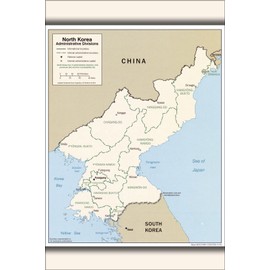 24"x36" Gallery Poster, cia map of North Korea admin divisions 2005