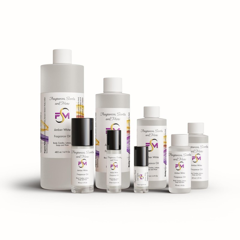 Amber White Fragrance Oil - 3 Bottles 0.33 Fl Oz