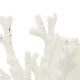 Deco 79 Metal Coral Decorative Bookends Non Skid Bookends, Set of 2 Office Bookends5"W, 7"H, White