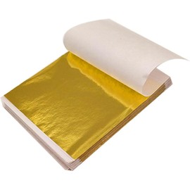200 Sheets Gold Leaf Sheets, Gold Leaf for Art, Gold Leaf Foil Paper for Crafts, Resin Art, Furniture, Canvas, Decorating, 10 x 10 cm Gold Leaf Kit