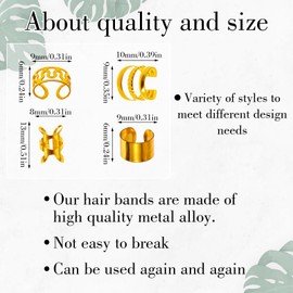 Mabor 40Pcs Hair Cuffs for Braids Gold Hair Jewelry for Braid Accessories Loc Jewelry Clips Metal Dreadlock Braid Charms Decoration for Women Girls
