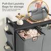 WOWLIVE Double Laundry Hamper with Lid,Rolling Laundry Basket Organizer with