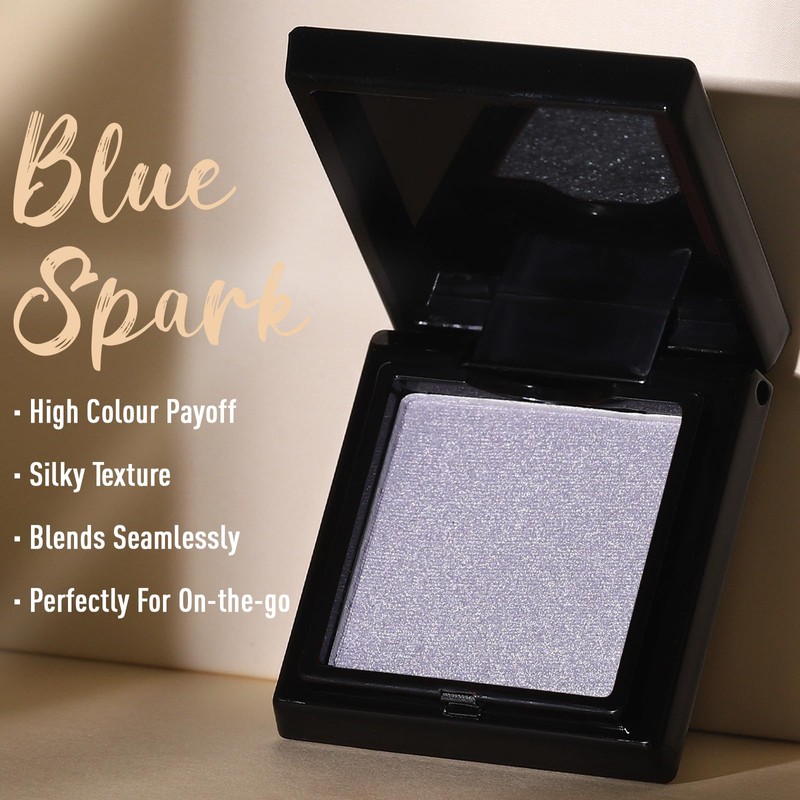 UCANBE Blue Spark Single Eyeshadow Palette, Highly Pigmented Shimmer Eye