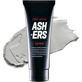  Ashers Clay Pack, Men's, Muddy Cleansing, Charcoal Blended, Pores, Sebum, Keraty, Blackhead, 3.5 oz (100 g)