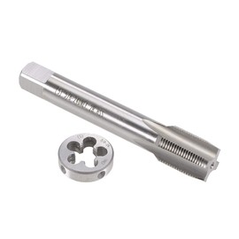 sourcing map 5/8"-24 UNEF Tap and Die Set, HSS Machine Thread Tap with Round Threading Die, Right Hand