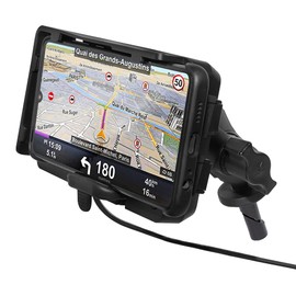 Motorcycle Phone Mount, GUAIMI Phone Holder for Motorcycle 13-15mm Fork Stem Mount with USB Quick Charger